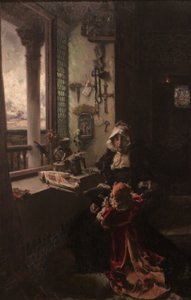 Królowa Juana la Loca, odosobniona w Tordesillas z córką Infantką Doña Catalina